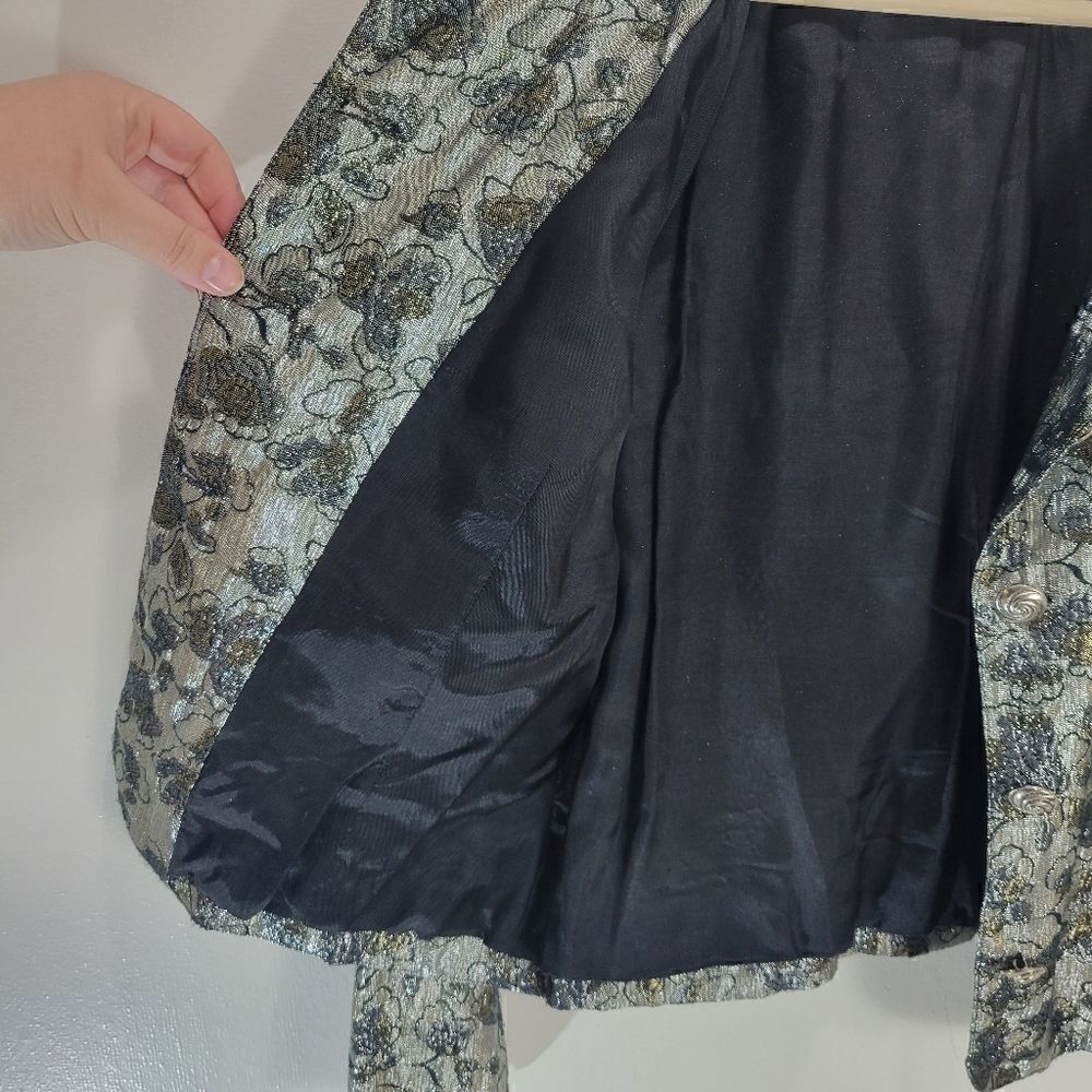 Vintage Cimone Metallic Silver Floral Jacket - Picture 12 of 15